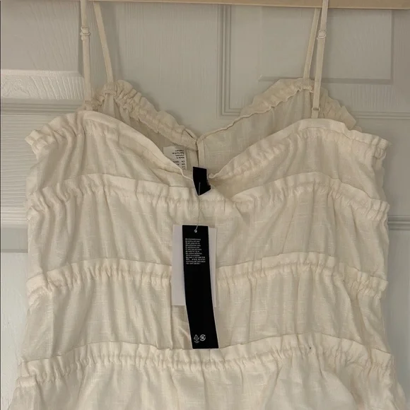 NWT Cream Tie-Front Top - Picture 6 of 8